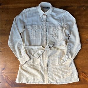 Ralph Lauren Yellow Cotton/Silk Safari Jacket/Shirt Sz S